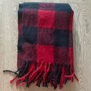 American Eagle Red and Black Plaid Scarf
